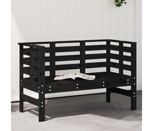 Banco de jardín madera maciza de pino negro 111,5x53x71 cm