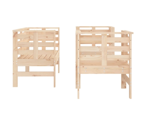 Juego de muebles de jardín 3 piezas madera maciza de pino