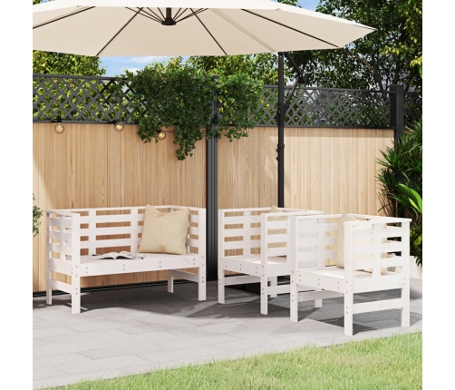 Juego de muebles de jardín 3 pzas madera maciza de pino blanco