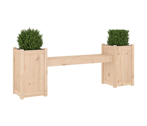 Banco con jardineras madera maciza de pino 180x36x63 cm