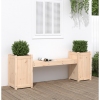 vidaXL Banco con jardineras madera maciza de pino 180x36x63 cm