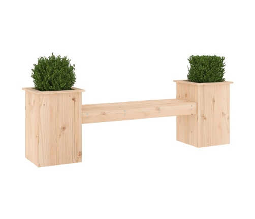 Banco con jardineras madera maciza de pino 184,5x39,5x56,5 cm