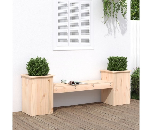 Banco con jardineras madera maciza de pino 184,5x39,5x56,5 cm