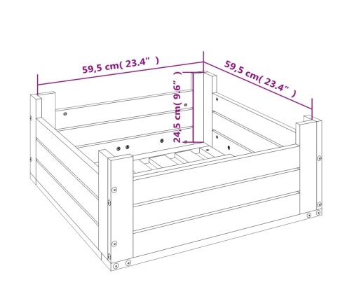 Cubierta para base de sombrilla madera maciza de pino negro