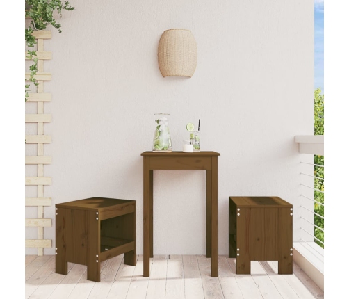 vidaXL Taburetes de jardín 2 uds madera pino marrón miel 40x36x45 cm