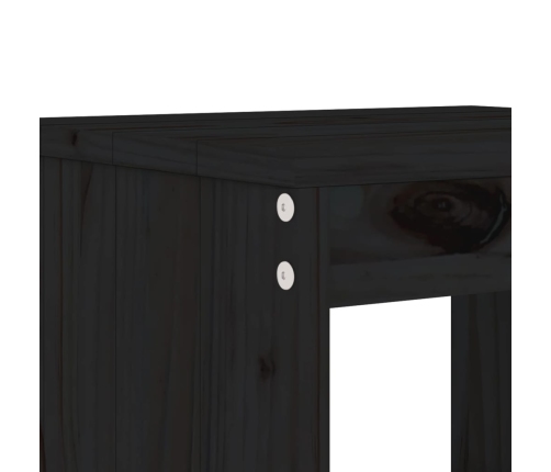 Taburetes de cocina 2 uds madera maciza pino negro 40x36x75 cm