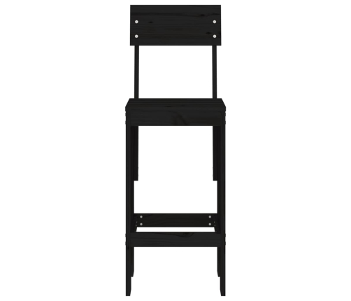 vidaXL Taburetes de cocina 2 uds madera de pino negro 40x48,5x115,5 cm