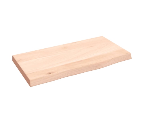 Estante de pared madera maciza de roble sin tratar 40x20x2 cm