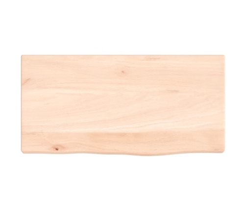 Estante de pared madera maciza de roble sin tratar 40x20x2 cm