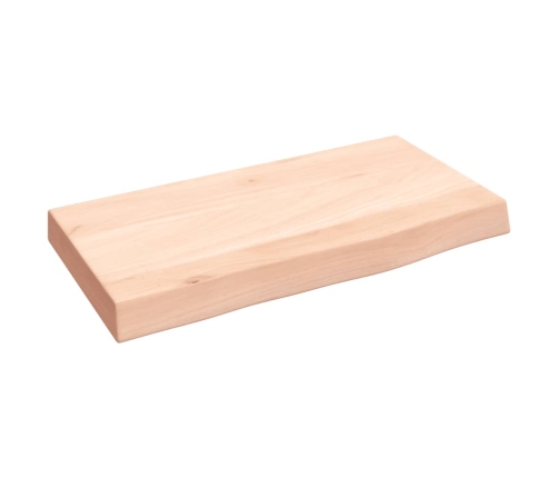 Estante de pared madera maciza de roble sin tratar 40x20x4 cm