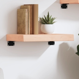 Estante de pared madera maciza de roble sin tratar 40x20x6 cm
