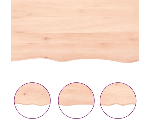 Estante de pared madera maciza de roble sin tratar 40x30x2 cm