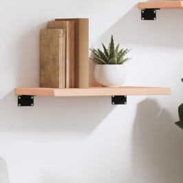 Estante de pared madera maciza de roble sin tratar 40x30x2 cm