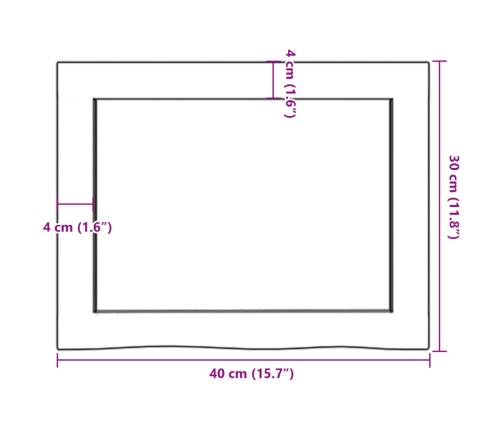 Estante de pared madera maciza roble sin tratar 40x30x(2-6) cm