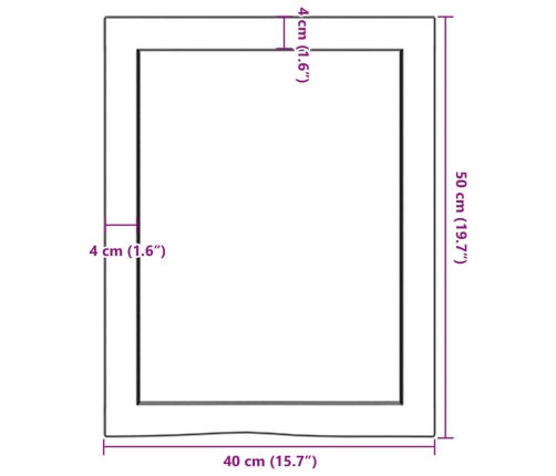 vidaXL Estante de pared madera maciza roble sin tratar 40x50x(2-4) cm