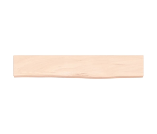 Estante de pared madera maciza de roble sin tratar 60x10x2 cm