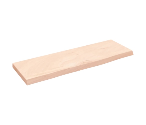 Estante de pared madera maciza de roble sin tratar 60x20x2 cm