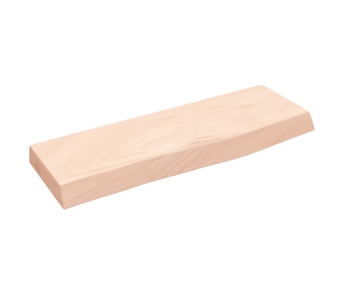 Estante de pared madera maciza de roble sin tratar 60x20x4 cm