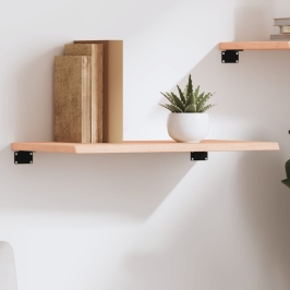 Estante de pared madera maciza de roble sin tratar 60x30x2 cm
