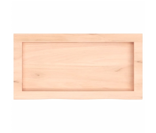 Estante de pared madera maciza roble sin tratar 60x30x(2-4) cm