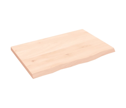 Estante de pared madera maciza de roble sin tratar 60x40x2 cm