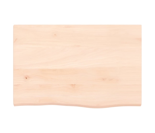 Estante de pared madera maciza de roble sin tratar 60x40x2 cm