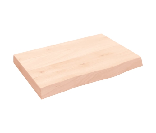 Estante de pared madera maciza roble sin tratar 60x40x(2-6) cm