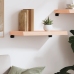 Estante de pared madera maciza roble sin tratar 60x40x(2-6) cm