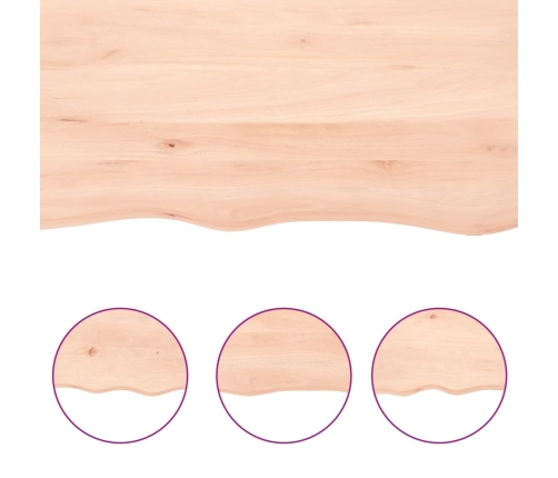 Estante de pared madera maciza roble sin tratar 60x40x(2-6) cm