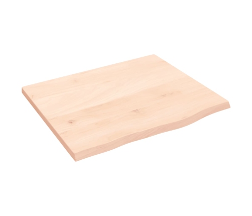 vidaXL Estante de pared madera maciza de roble sin tratar 60x50x2 cm