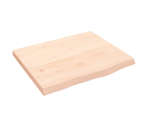 Estante de pared madera maciza roble sin tratar 60x50x(2-4) cm