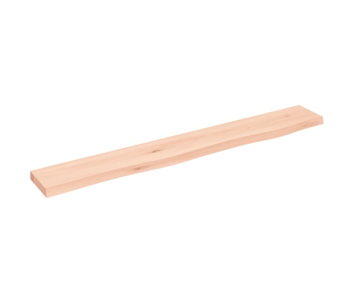 Estante de pared madera maciza de roble sin tratar 80x10x2 cm