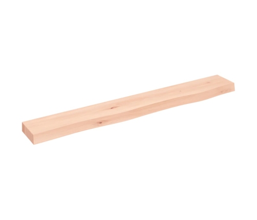 Estante de pared madera maciza de roble sin tratar 80x10x4 cm