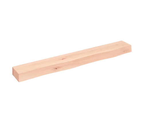 Estante de pared madera maciza de roble sin tratar 80x10x6 cm