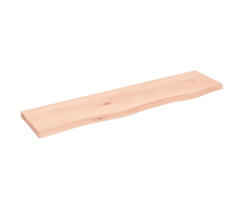 Estante de pared madera maciza de roble sin tratar 80x20x2 cm