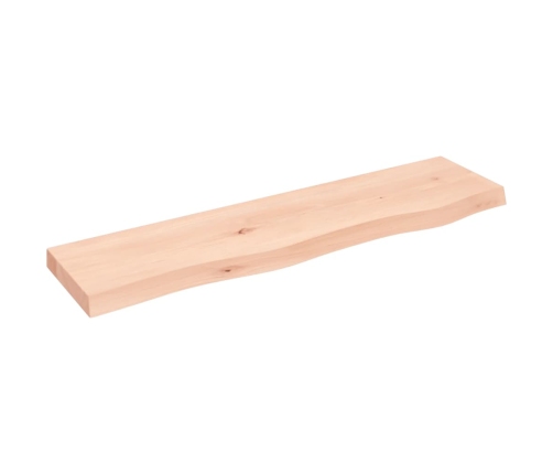 Estante de pared madera maciza de roble sin tratar 80x20x4 cm