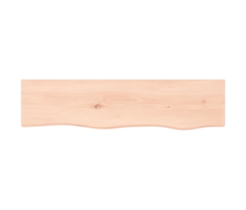 Estante de pared madera maciza de roble sin tratar 80x20x4 cm