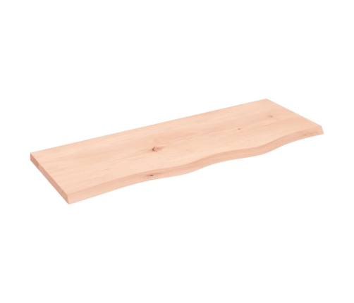 Estante de pared madera maciza de roble sin tratar 80x30x2 cm