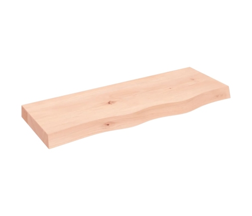 Estante de pared madera maciza roble sin tratar 80x30x(2-6) cm