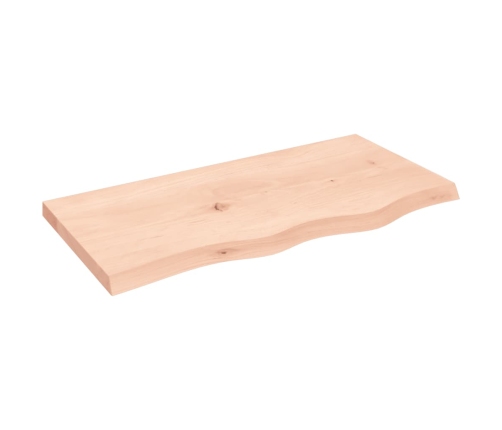 Estante de pared madera maciza roble sin tratar 80x40x(2-4) cm