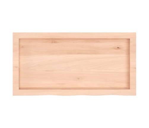 Estante de pared madera maciza roble sin tratar 80x40x(2-4) cm