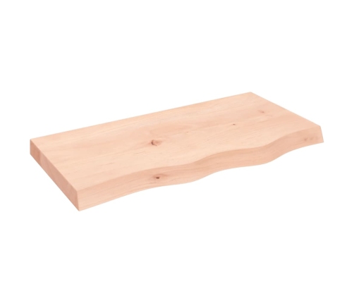 Estante de pared madera maciza roble sin tratar 80x40x(2-6) cm