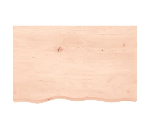 Estante de pared madera maciza de roble sin tratar 80x50x2 cm