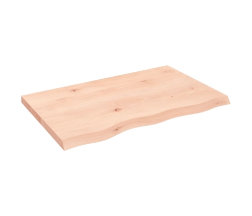 Estante de pared madera maciza roble sin tratar 80x50x(2-4) cm