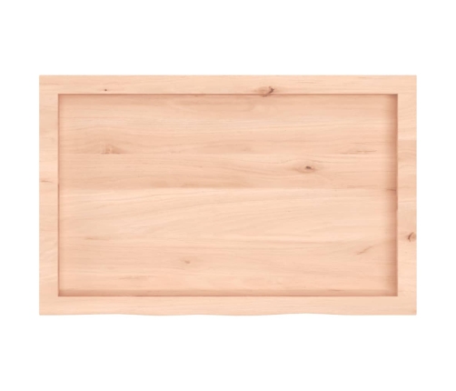 Estante de pared madera maciza roble sin tratar 80x50x(2-4) cm