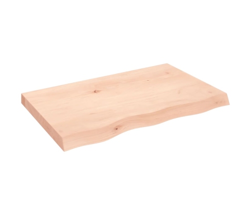 Estante de pared madera maciza roble sin tratar 80x50x(2-6) cm