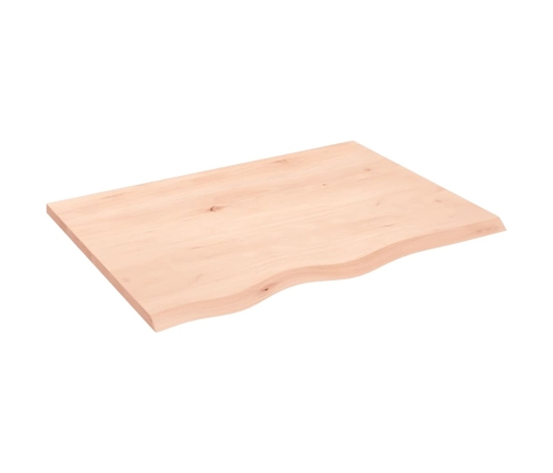 vidaXL Estante de pared madera maciza de roble sin tratar 80x60x2 cm