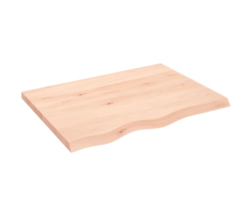 Estante de pared madera maciza roble sin tratar 80x60x(2-4) cm