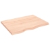 Estante de pared madera maciza roble sin tratar 80x60x(2-4) cm