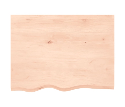 Estante de pared madera maciza roble sin tratar 80x60x(2-4) cm